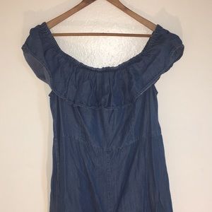 Chambray Off the shoulder romper